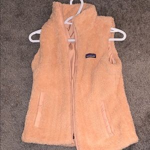 Peach furry Patagonia vest